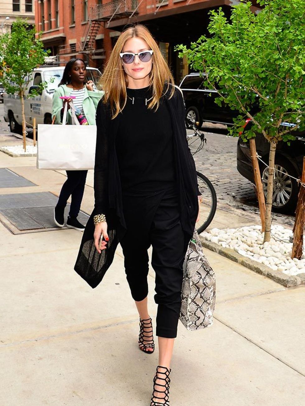 Olivia Palermo wearing all black whilst out and about in New York, May 2015.