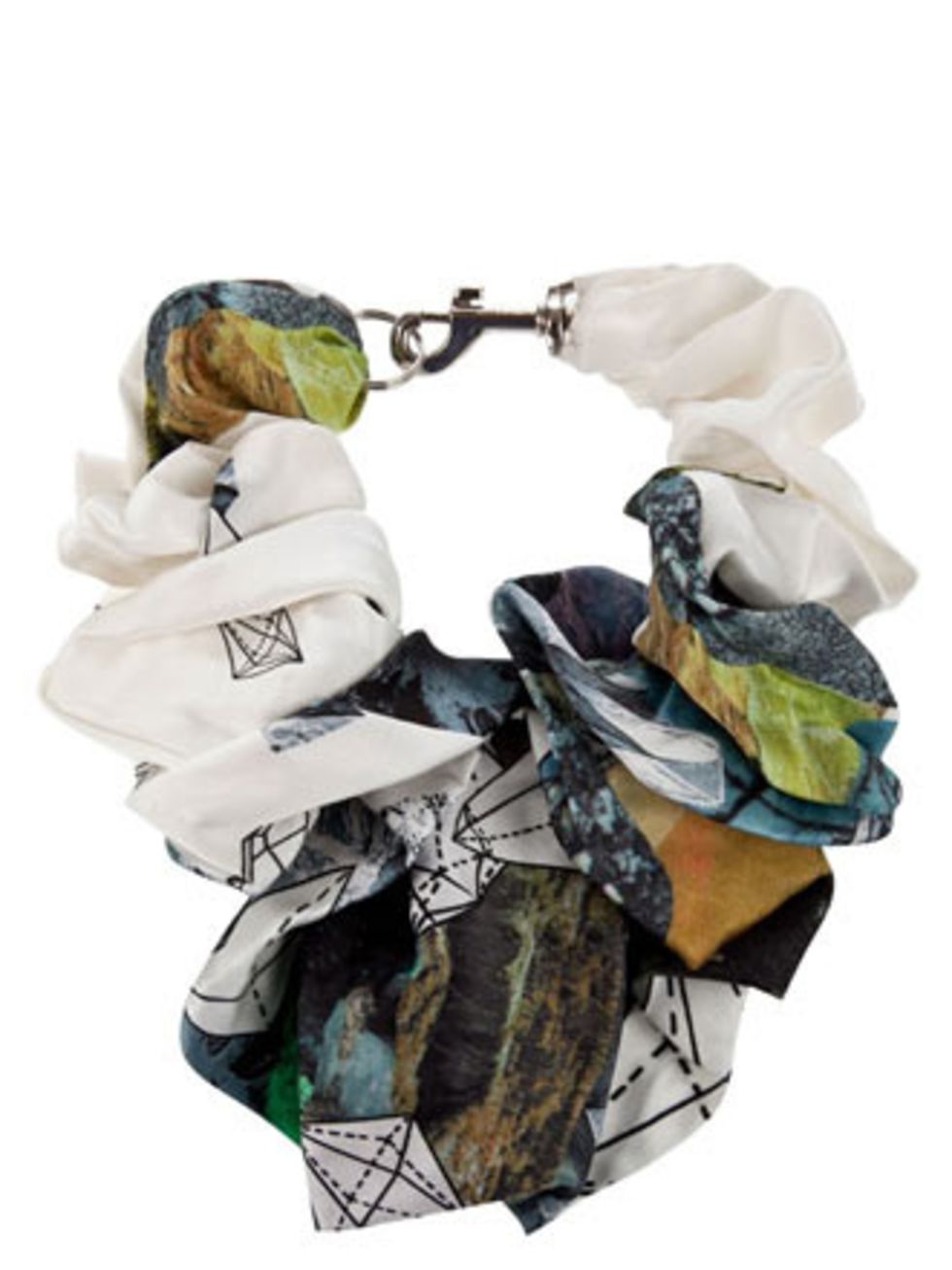 <p>Is it a scarf? Is it a necklace? Its both! This limited edition silk scarf necklace will add instant interest to all your outfits.</p><p>Necklace, £50 Kapow! Wow! at Farfetch</p>