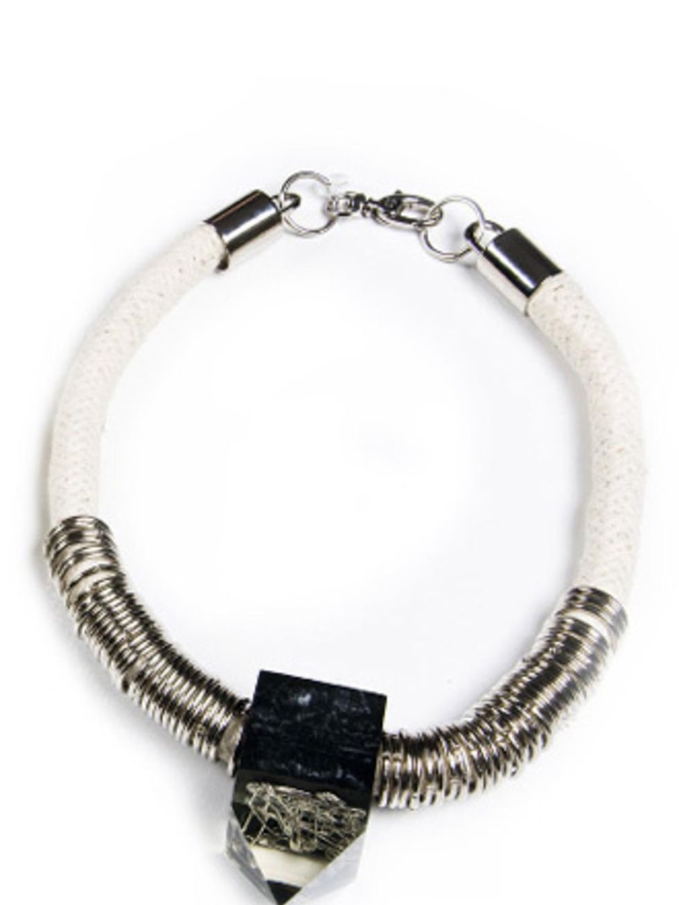 <p>Choker, £108 by Sou Brette at The trend for statement necklaces shows no sign of waning, especially come summer when they bring a plain t-shirt to life. Kabiris metal and rope detail choker is a firm favourite.  <a href="http://www.kabiri.co.uk/new-in