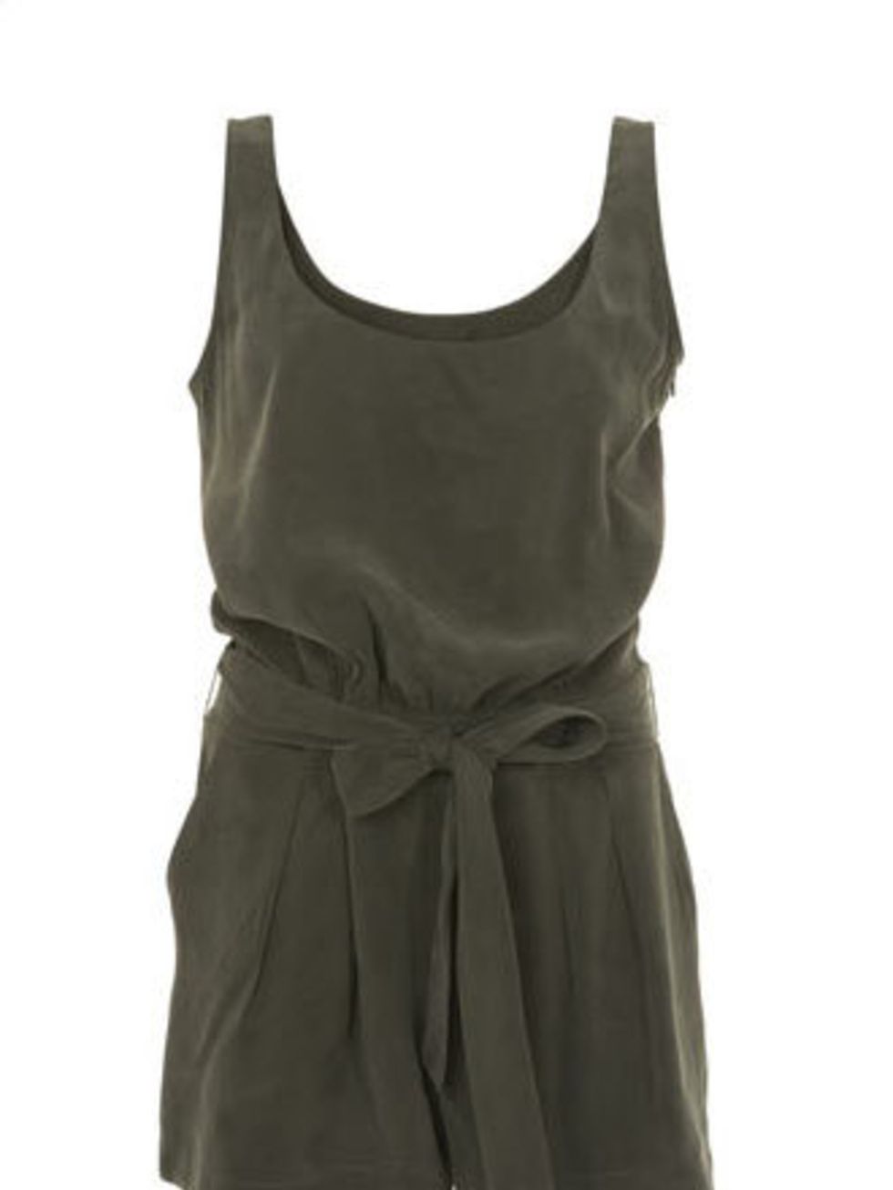 <p>For spring, khaki and tan are hot choices. This playsuit can be paired with Stella McCartney-esque nudes or brightened up with pops of colourful accessories.</p><p>Playsuit, £50 by <a href="http://www.warehouse.co.uk/fcp/product/fashion//VEST-PLAYSUIT/