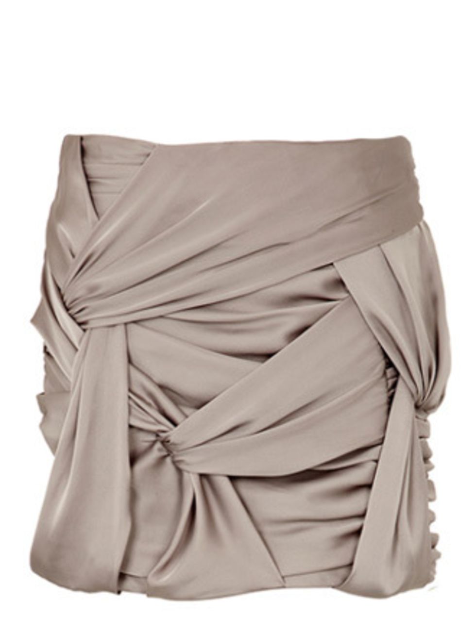 <p>Team ELLE love this ruched, putty-hued skirt. Pair with a plain vest and a faux tan.</p><p>Skirt, £34.99 by River Island</p>