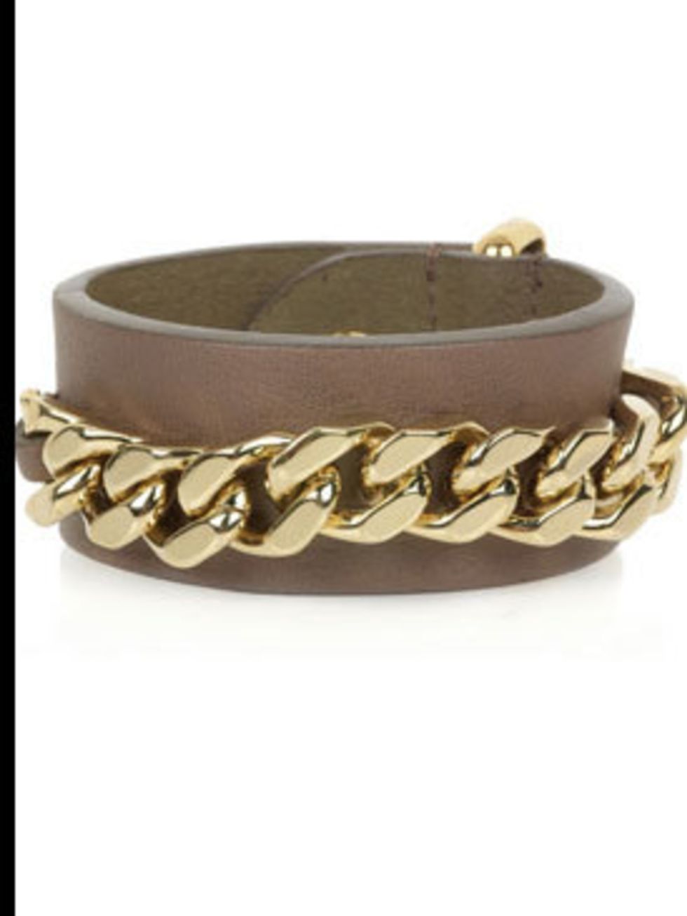 <p>Chain embellished leather cuff, £135, by Fendi at <a href="http://www.net-a-porter.com/product/47697">Net-a-Porter</a></p>