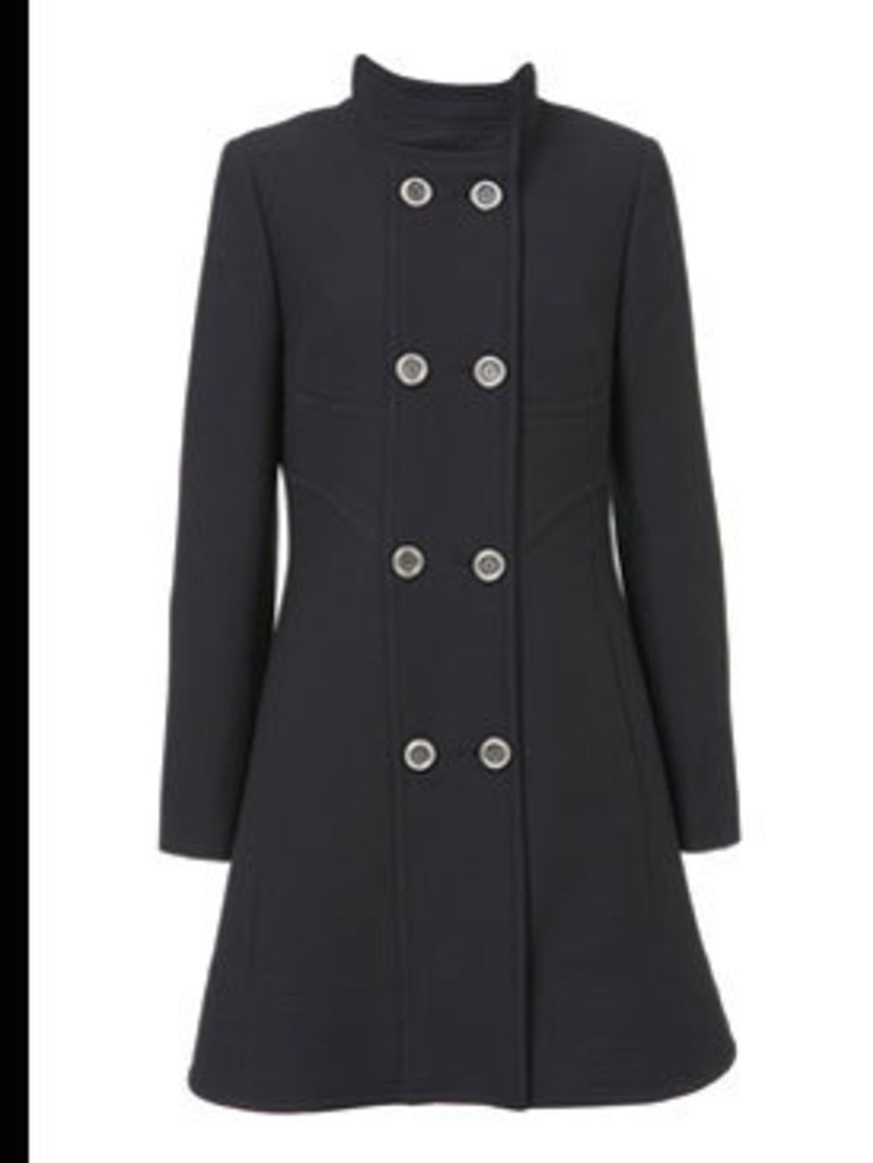 <p>Double breasted coat, £130 from Warehouse, for stockists call 0870 122 8813</p>