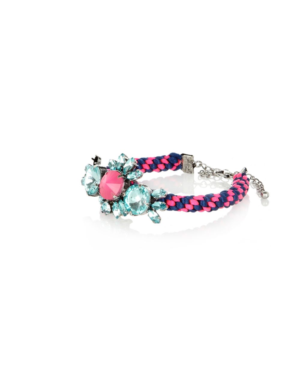 <p><a href="http://www.riverisland.com/Online/women/jewellery/bracelets/purple-woven-crystal-bracelet-625032">River Island</a> woven crystal bracelet, £12</p>