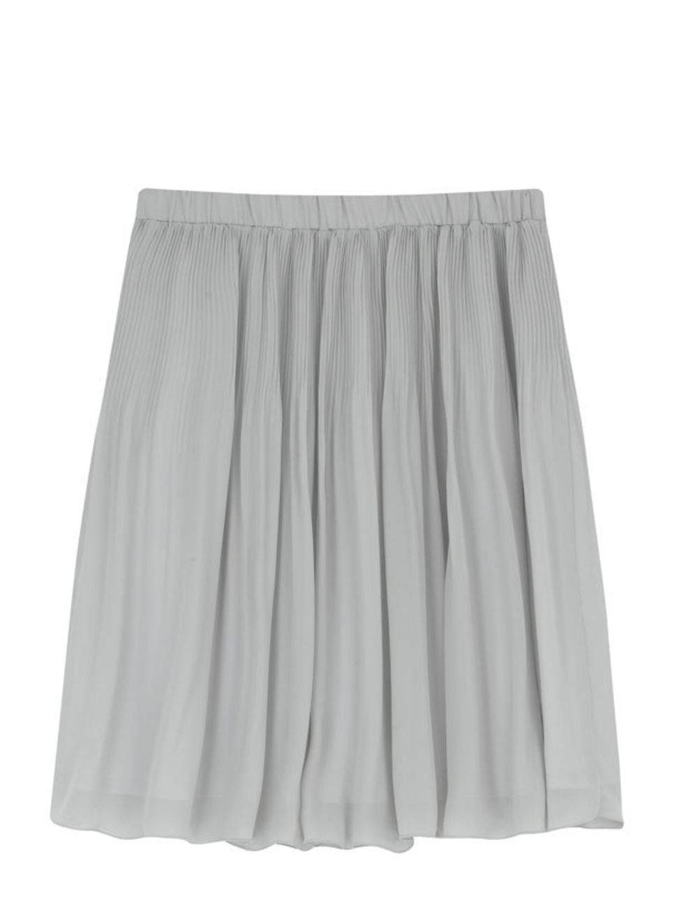 <p>This is the season of the skirt and short, pleated styles are a mini trend set to continue next summer. Get this versatile grey one now and wear for a year to come <a href="http://shop.uniqlo.com/uk/list/basic/women/bottoms/skirts">Uniqlo</a> chiffon 