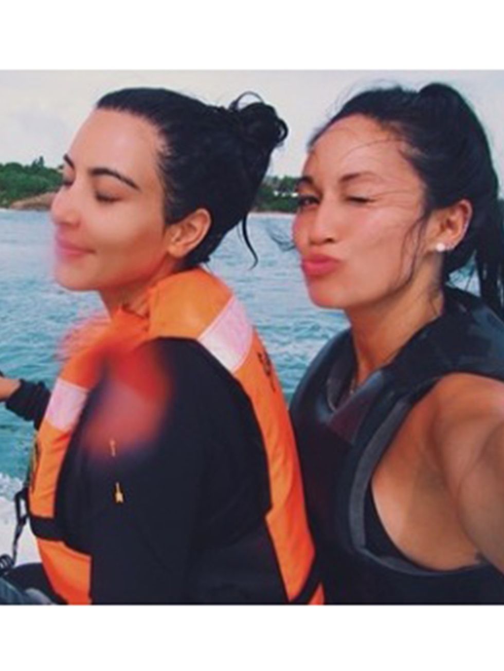 Kim Kardashian: 'Not easy taking a selfie jet skiing'