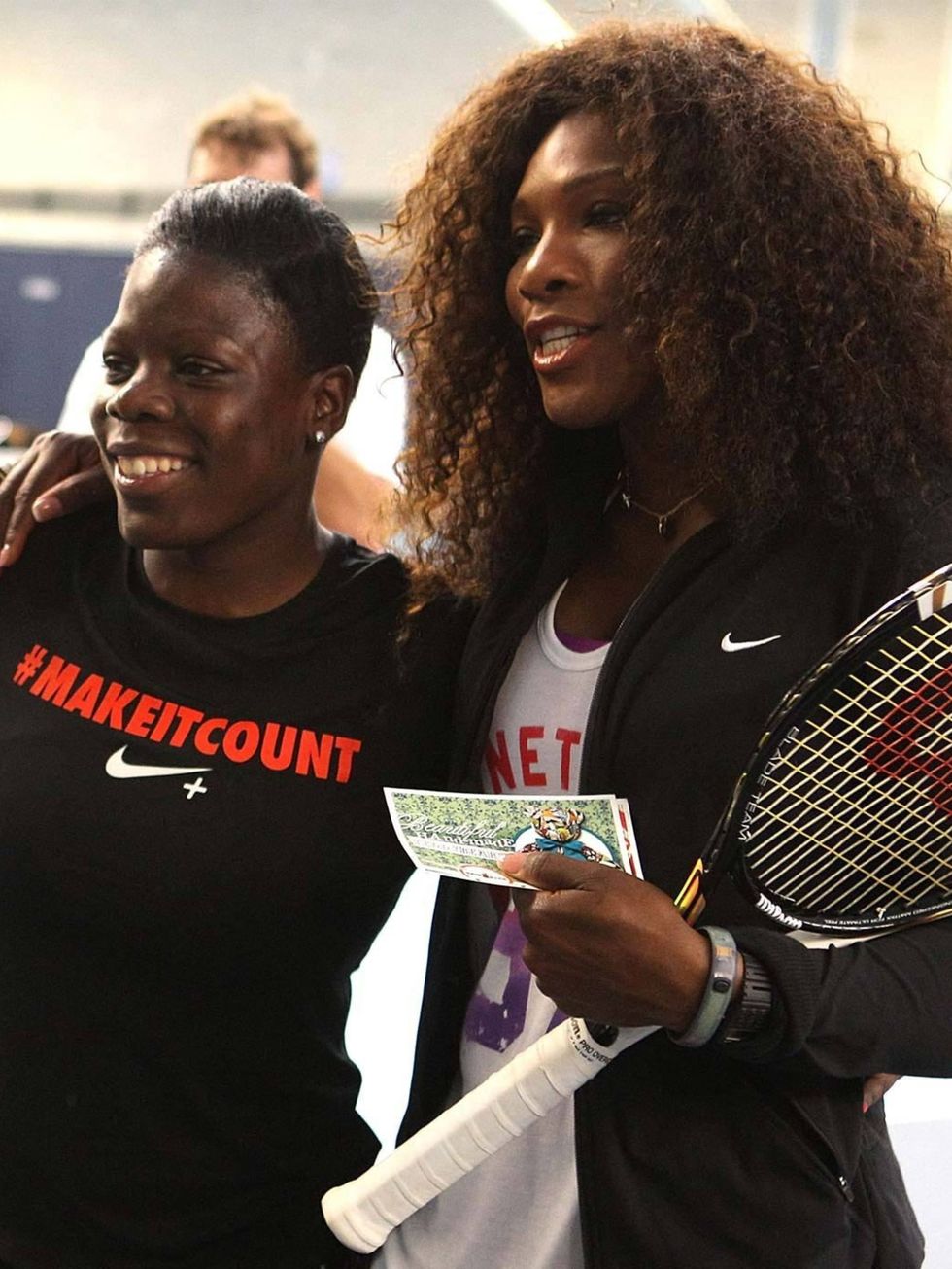 <p>Serena Williams on the court at the National Tennis Centre</p>
