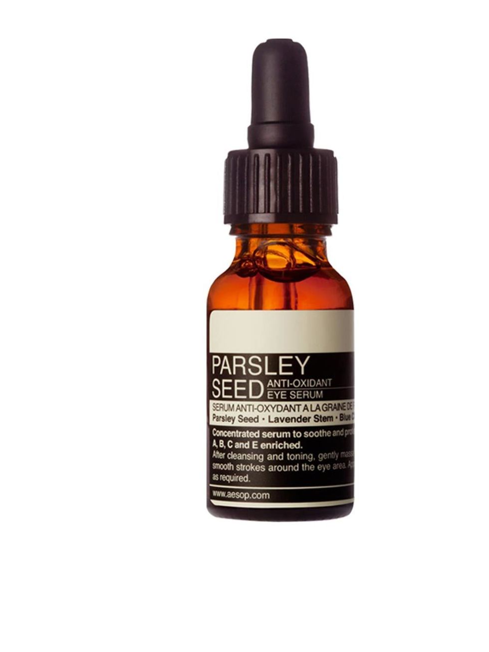 <p>Signs of stress showing on your face? Tackle dark circles and puffyness with<a href="http://www.aesop.com/uk/skin-care-1/parsley-seed-anti-oxidant-eye-serum.html"> Aesops Parsley Seed Anti-oxidant Eye Serum, </a>£55 is packed with vitamin C and E, Lav