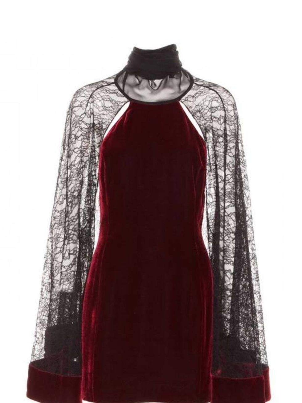 <p>Alexander Wanfg lace sleeve velvet dress, £765, at <a href="http://www.harveynichols.com/womens/categories/designer-dresses/evening/s337706-lace-sleeves-velvet-dress.html?colour=DARK+RED">Harvey Nichols </a></p>