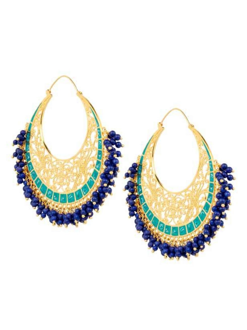 <p>Ishayra Moonbali gold plated earrings, £245, at <a href="http://www.net-a-porter.com/product/80799">Net-a-Porter</a></p>