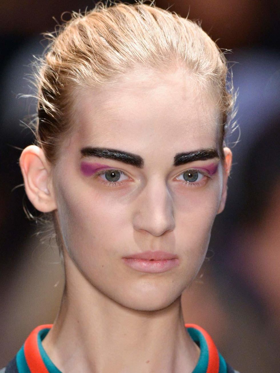 <p>Totally scrubbed, barely-there skin allows these boyish <a href="http://www.elleuk.com/beauty/make-up-skin/make-up-features/best-spring-summer-2014-beauty-paris-fashion-week">brows</a> to do the talking. Yes they may be totally exaggerated and OTT but 
