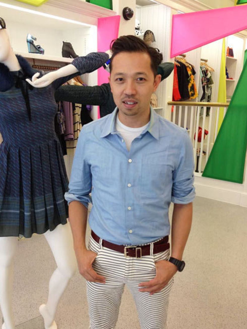 <p>Humberto Leon in the Opening Ceremony pop-up shop</p>