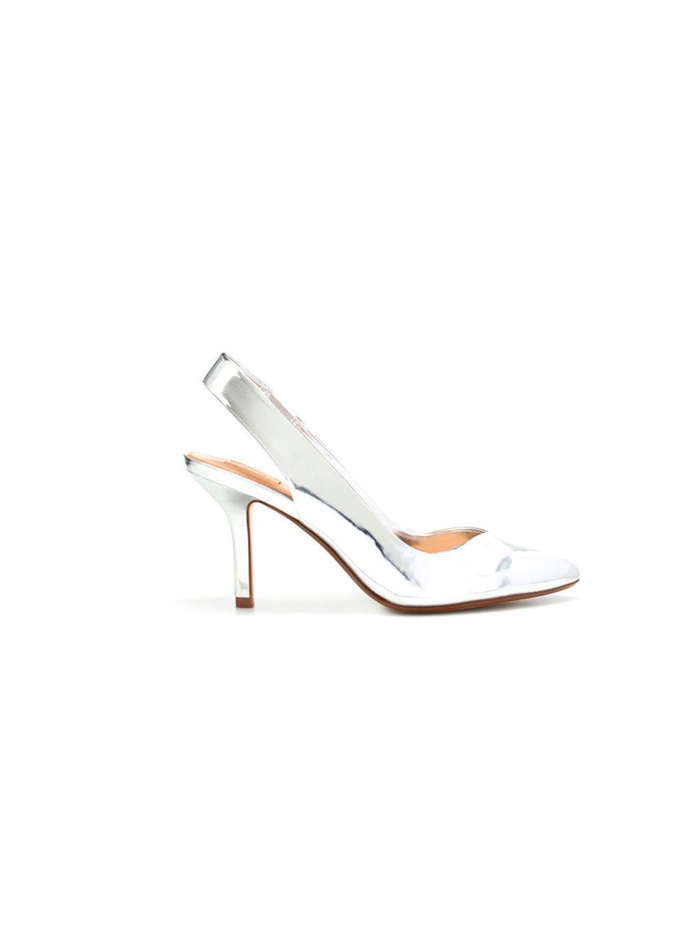 <p><a href="http://www.zara.com/webapp/wcs/stores/servlet/product/uk/en/zara-S2012/189510/672005/BASIC%2BHEEL%2BSLINGBACK">Zara</a> silver slingback courts, £29.99</p>