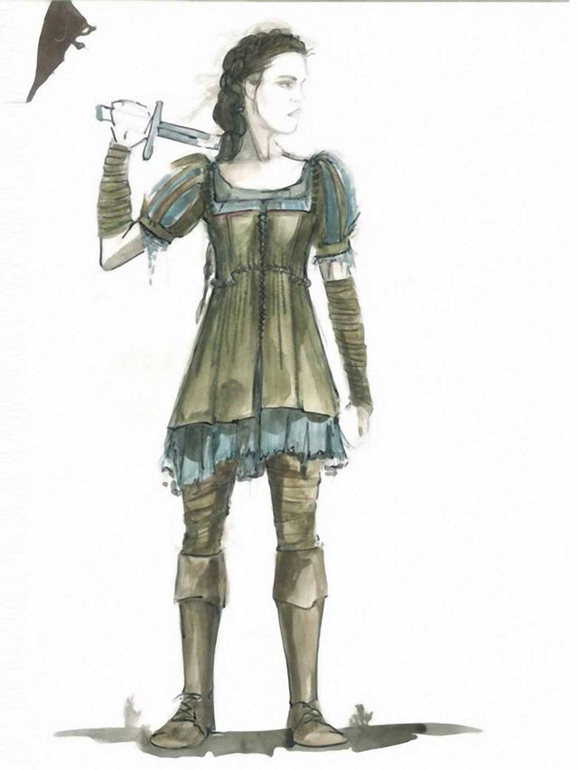<p>Colleen Atwood's sketch of Kristen Stewart as Snow White in Snow White and the Huntsman</p>