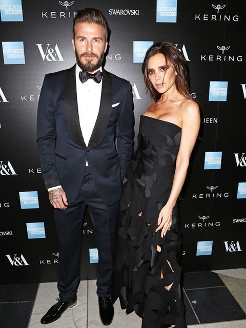 David and Victoria Beckham at the 'Alexander McQueen: Savage Beauty Gala' at the Victoria & Albert Museum in London, March 2015.