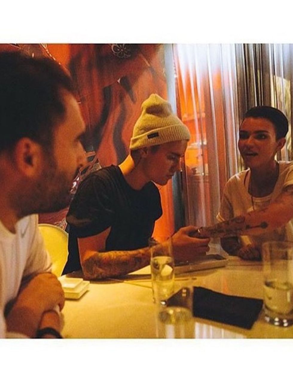 <p>Ruby Rose and Justin Bieber</p>

<p>We don't know how this happened, but we like it. And not just because they look surprisingly similar. Ruby Rose posted this pic on Instagram with the caption 'I have so much time for these two boys. @justinbieber @jo