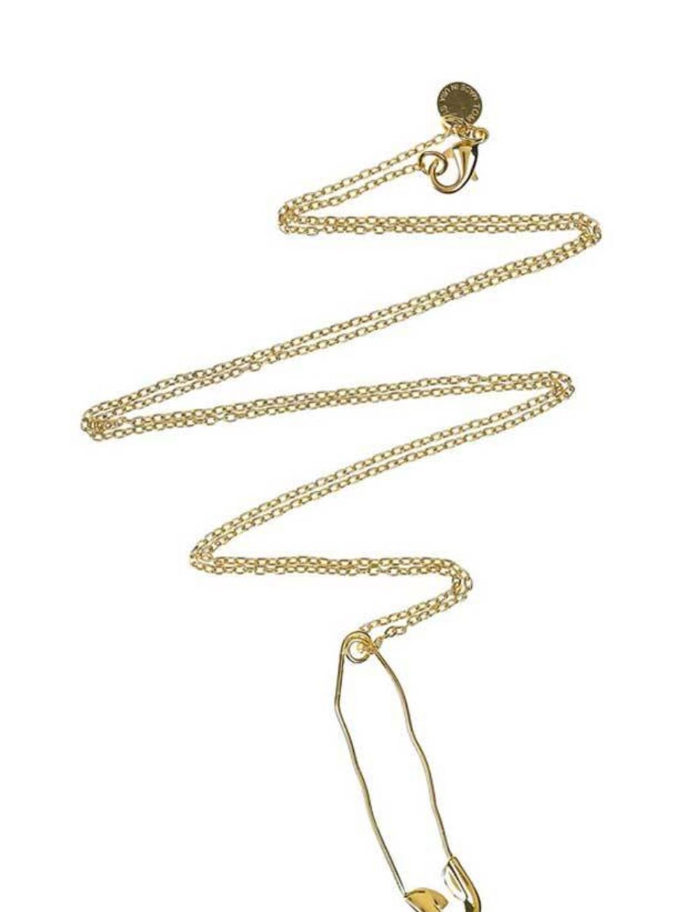 <p>Tom Binns 'safety pin' necklace, £75, at <a href="http://www.net-a-porter.com/product/106907">Net-a-Porter</a></p>
