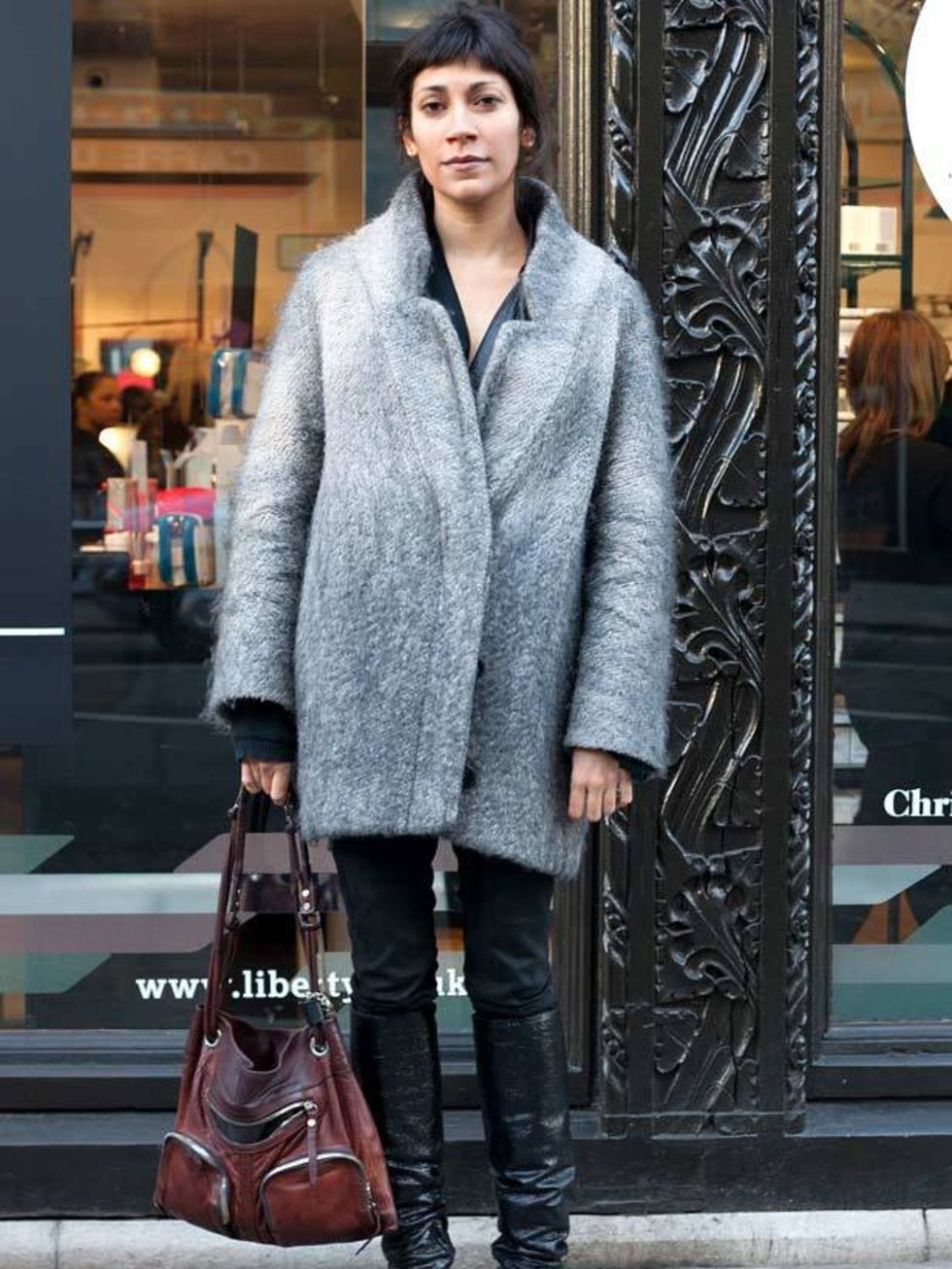 <p>Photo by Silvia Olsen.Meera, 31, Textile Designer. Marc Jacobs coat, Acne biker jacket, Lanvin bag and Prada boots.</p>