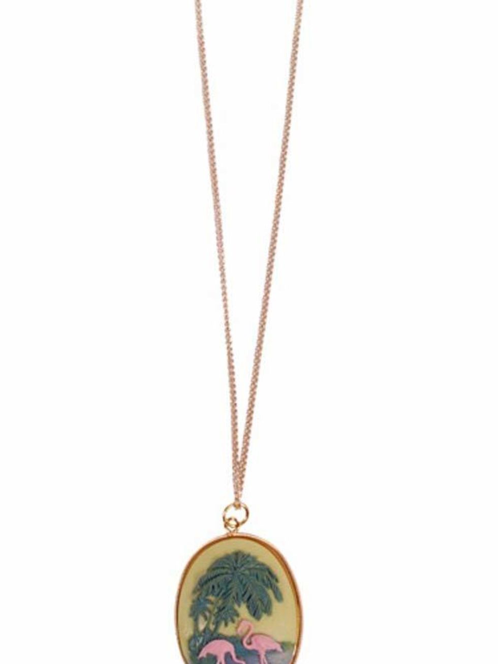 <p> </p><p>This quirky take on the classic cameo is perfect for adding a hit of kitsch summer colour Air de Sarah flamingo pendant necklace, £12, at <a href="http://www.pretaportobello.com/shop/jewellery/necklaces/air-de-sarah-flamingo-garden-necklace.as