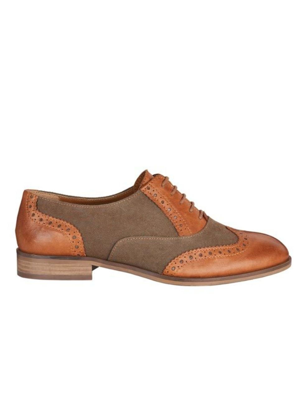 <p>With jeans or tea dresses, brogues are essential spring footwear. This canvas and leather pair will prove a smart buy <a href="http://www.jonesbootmaker.com/main/home">Jones Bootmaker</a> brogues, £89</p>