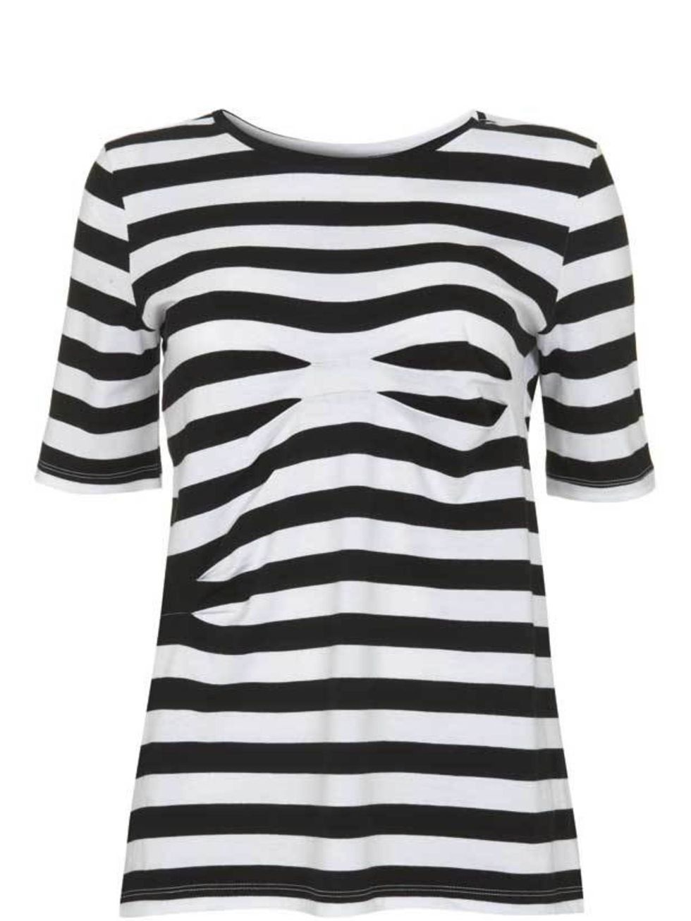 <p>The latest collaboration to hit Topshop perfectly reflects Ann-Sofie Backs mainline collection with ruffles, sheer pieces and twisted fabrics. This contorted Breton stripe tee is our favourite. Ann-Sofie Back T-shirt, £50, at <a href="http://www.topsh
