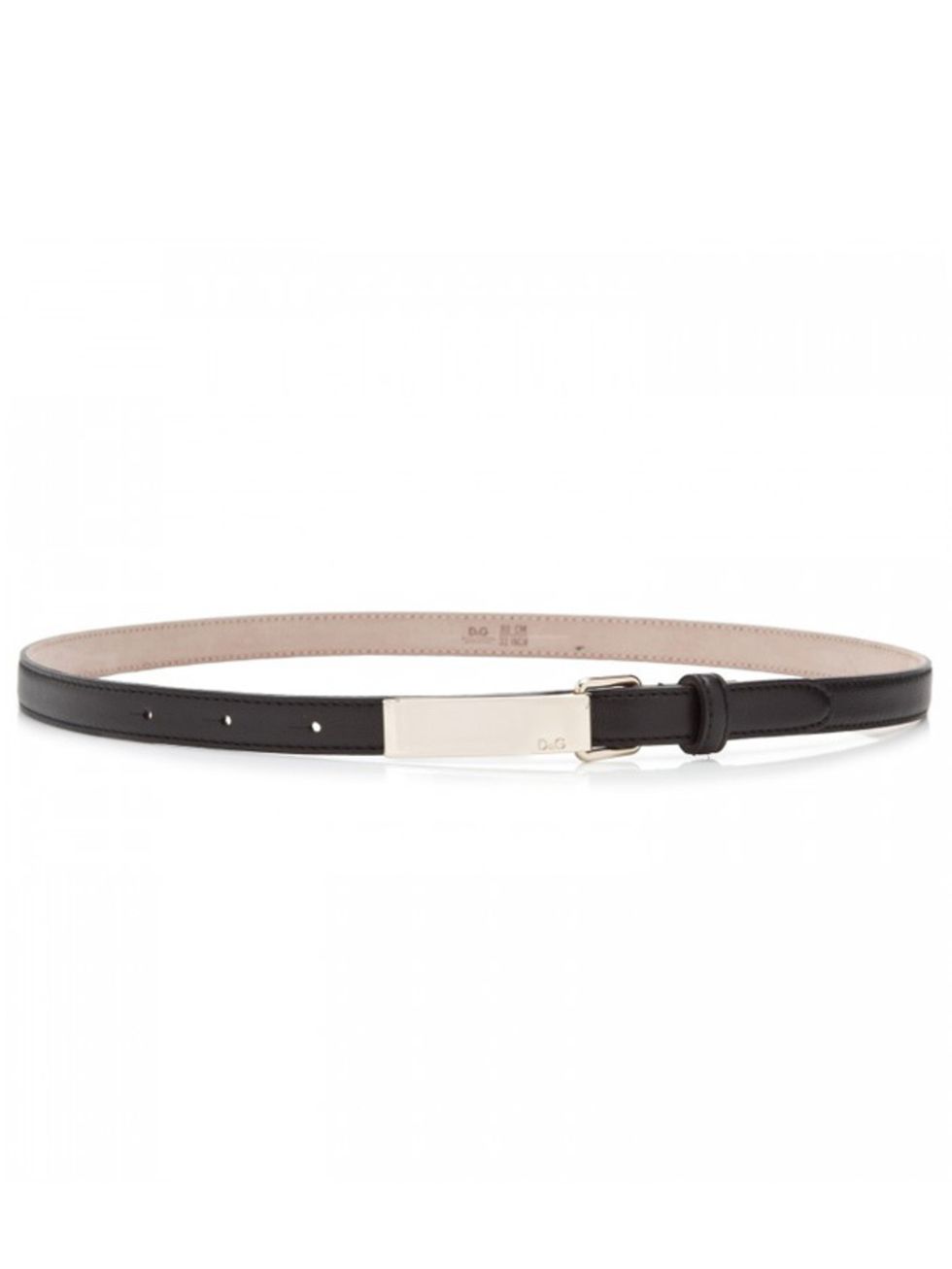 <p>D&amp;G skinny plaque belt, £105, at <a href="http://www.harveynichols.com/womens/categories/designer-accessories/belts/s354747-skinny-plaque-belt.html?colour=BLACK">Harvey Nichols</a></p>