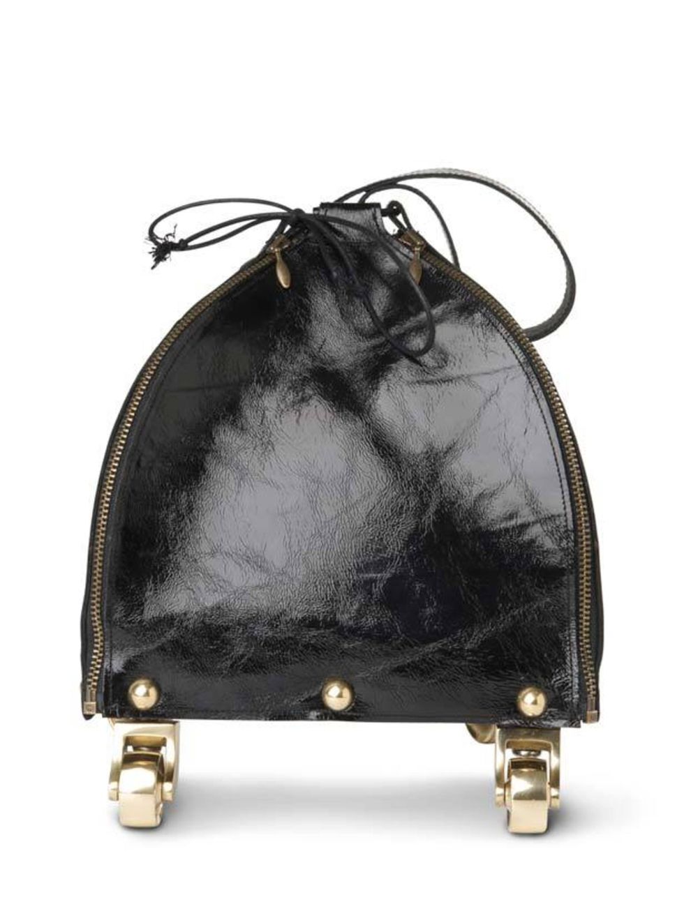 <p>Kei Kagami drawstring wheel bag, £320, at <a href="http://www.selfridges.com/en/Accessories/Categories/Handbags/Shoulder/Wheeled-drawstring-bag_133-3002085-B606/">Selfridges</a> </p>