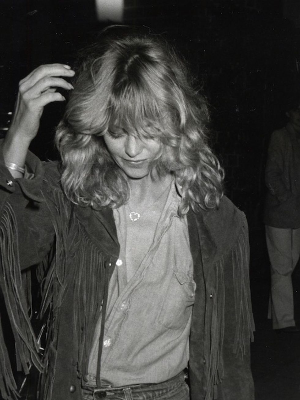 <p>In a suede fringed jacket in 1981</p>