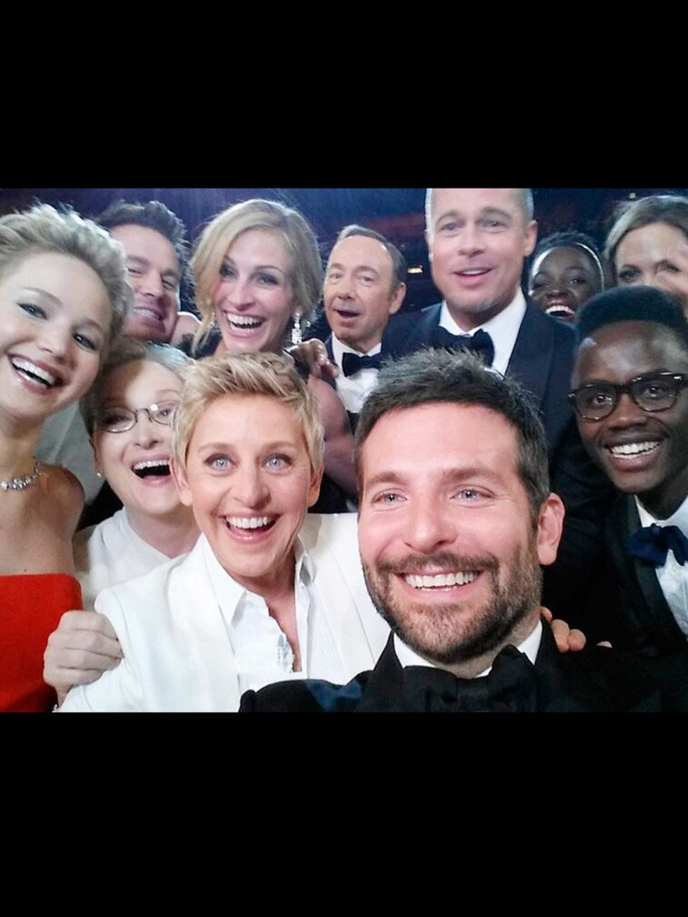 <p>Getting in on the <a href="http://www.elleuk.com/fashion/news/ellen-degeneres-oscars-selfie-most-retweeted-ever">ultimate selfie</a> (just about)</p>