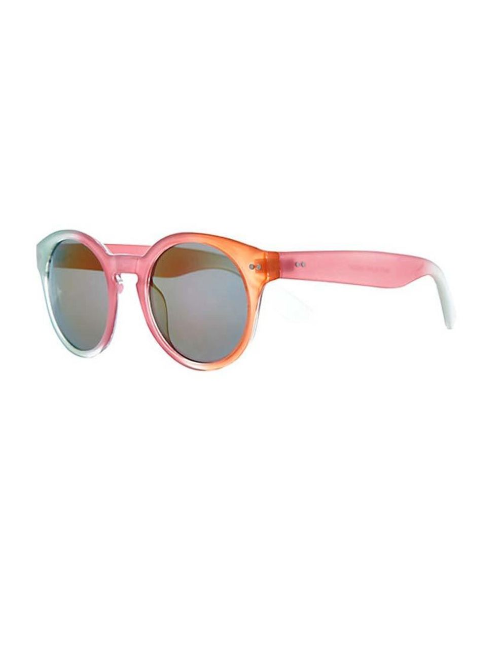 <p>Why have one colour when you can have 3..?</p><p>Tonal pink orange sunglasses £10 by<a href="http://www.riverisland.com/women/sunglasses/retro-sunglasses/Pink-colour-block-round-retro-sunglasses-648003"> River Island </a></p>