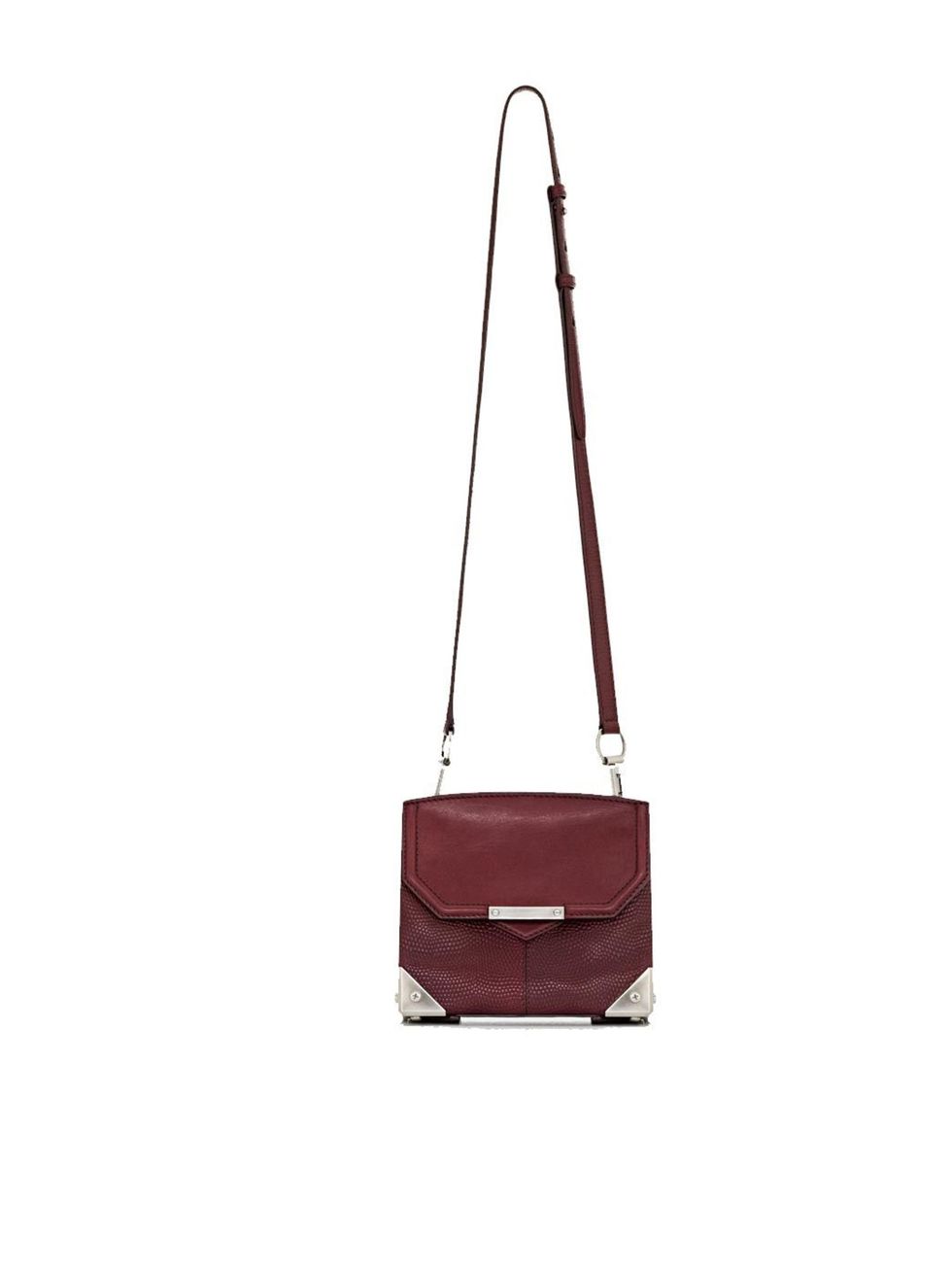 <p>Alexander Wang 'Marion' bag in oxblood printed lizard, price on request, Available at Dover Street Market, for stockists call 0207 518 0680</p>