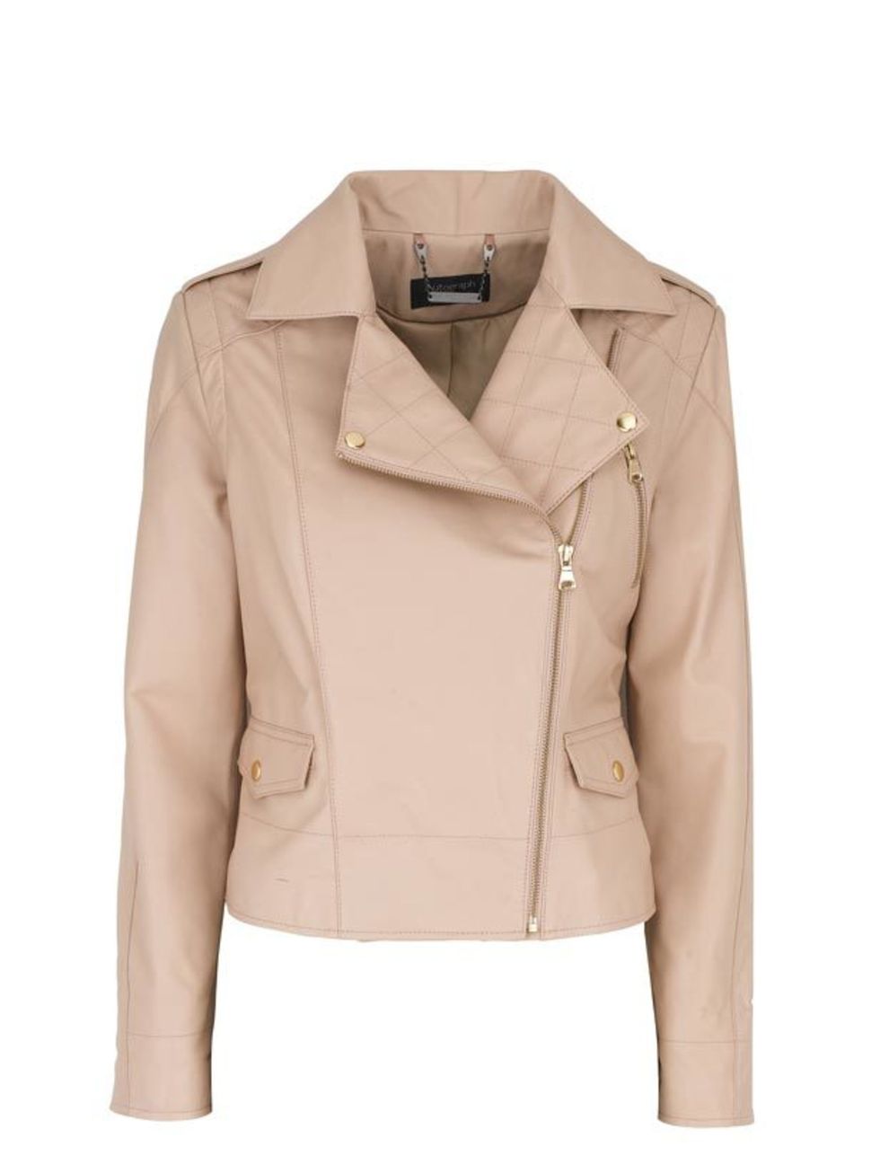 <p>We cant imagine life without a leather jacket but black styles can be a bit harsh for spring. M&amp;S has found the answer with this peachy style <a href="http://www.marksandspencer.com/Coats-Jackets-Womens/b/43109030?ie=UTF8&amp;intid=gnav_women_coa