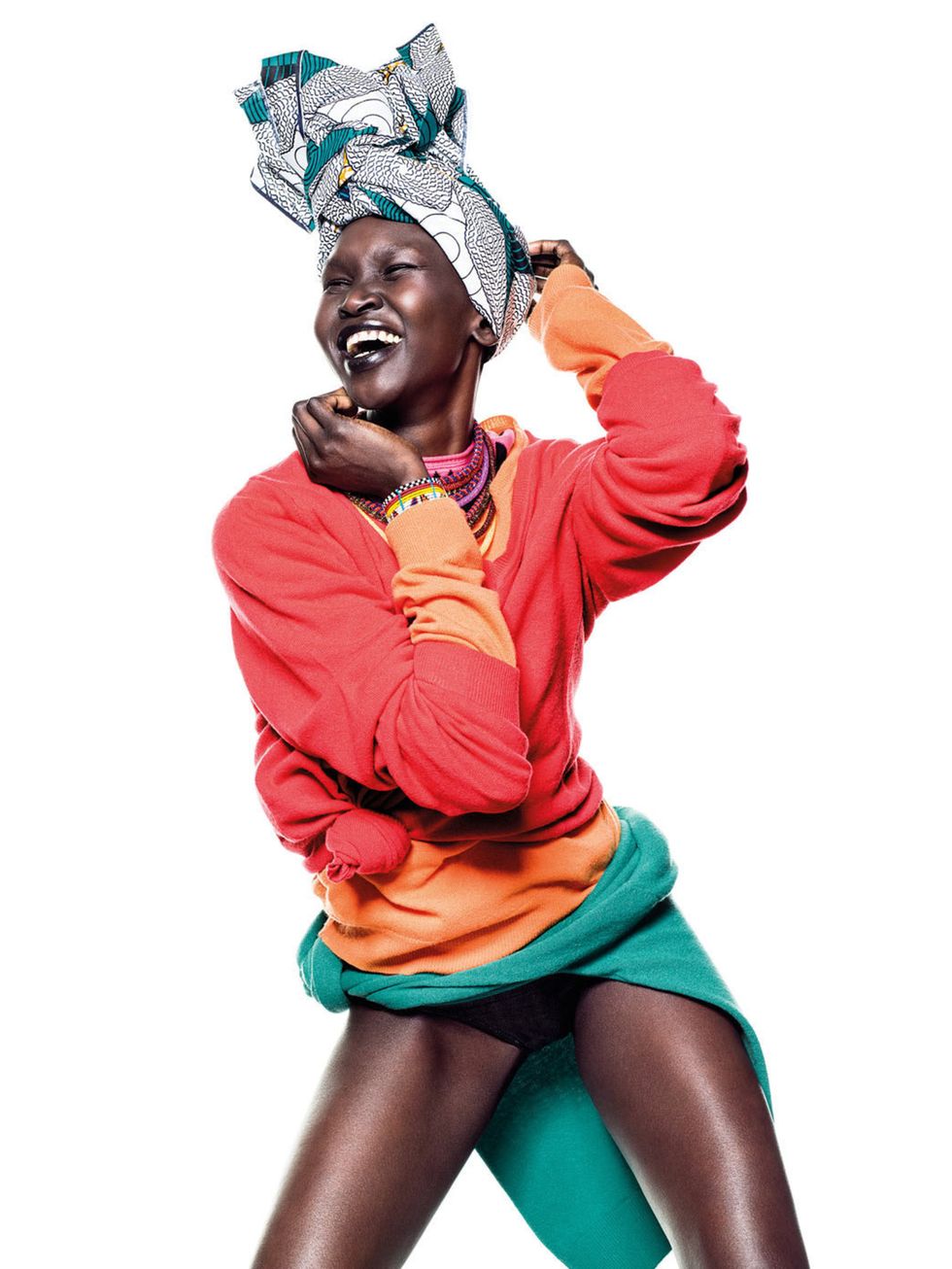<p>Alek Wek for the United Colors of Benetton</p>