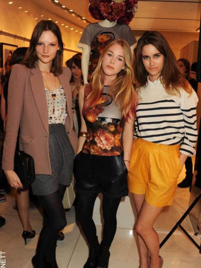 <p>Sara Blomkvist, Mary Charteris and Sunday Girl at the Mother of Pearl party</p>