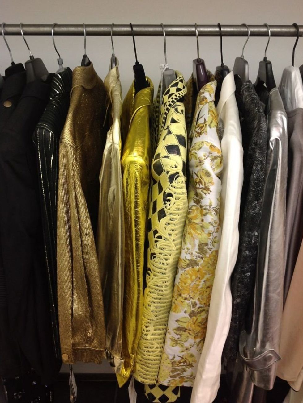 <p>A view from the fashion cupboard on the Jessie J cover shoot</p>