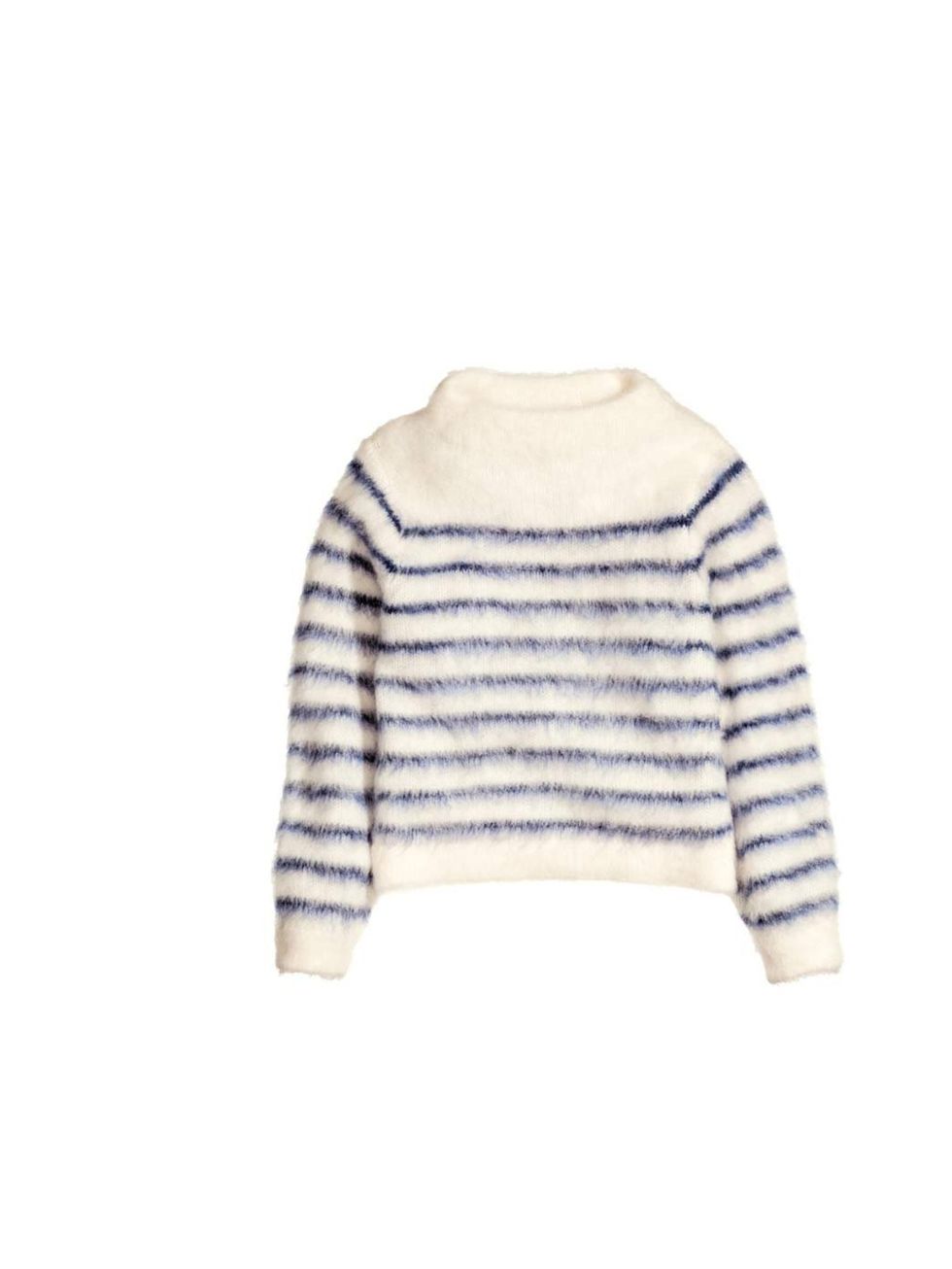 <p>Pair this fluffy breton knit with tailored ankle length trousers and ballet flats for a simple, elegant look.</p><p><a href="http://www.hm.com/gb/product/22942?article=22942-A">H&M</a> jumper, £34.99</p>
