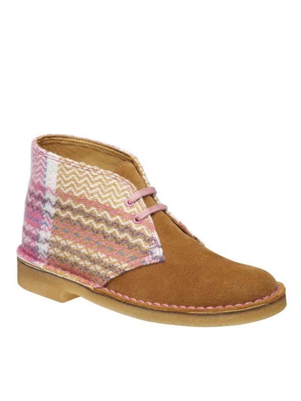 <p>Looking for an easy way to tap into the artisan textile trend? Then Clarks update of the classic desert boot complete with 1930s Welsh blanket detailing is just the ticket<a href="http://www.clarks.co.uk/find/keyword-is-desert+boots/product-is-203471