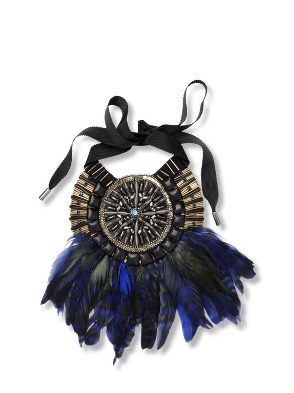 <p>Matthew Williamson feather necklace, £325, at <a href="http://www.selfridges.com/">Selfridges</a></p>