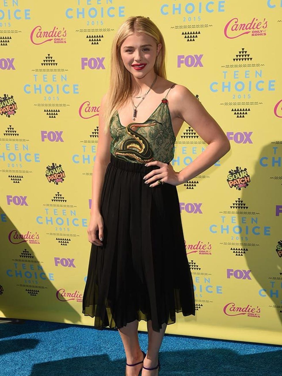 Chloe Moretz attends the Teen Choice Awards in LA, August 2015.