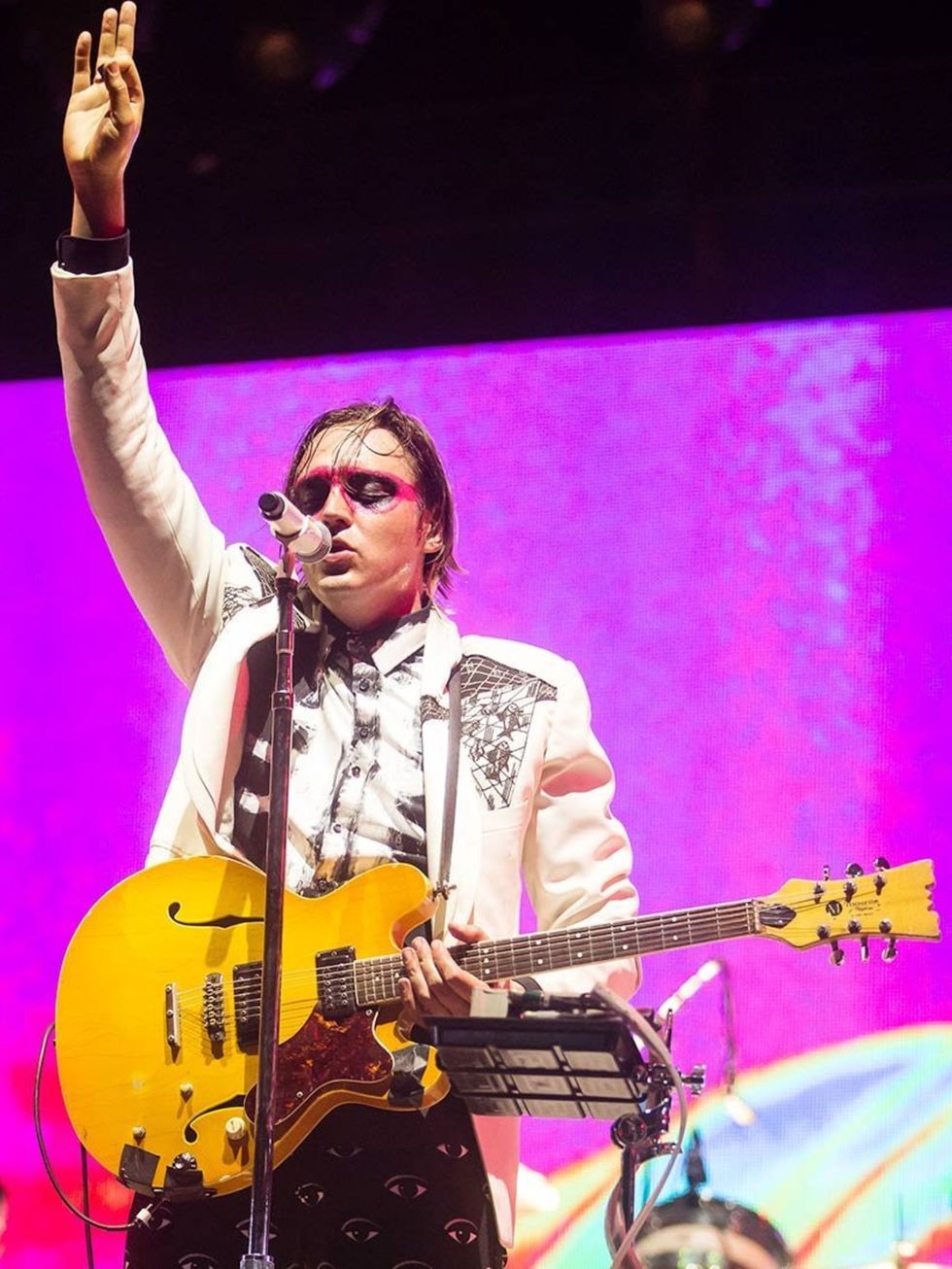 <p>Arcade Fire on stage at Coachella Festival 2014, weekend 2.</p>