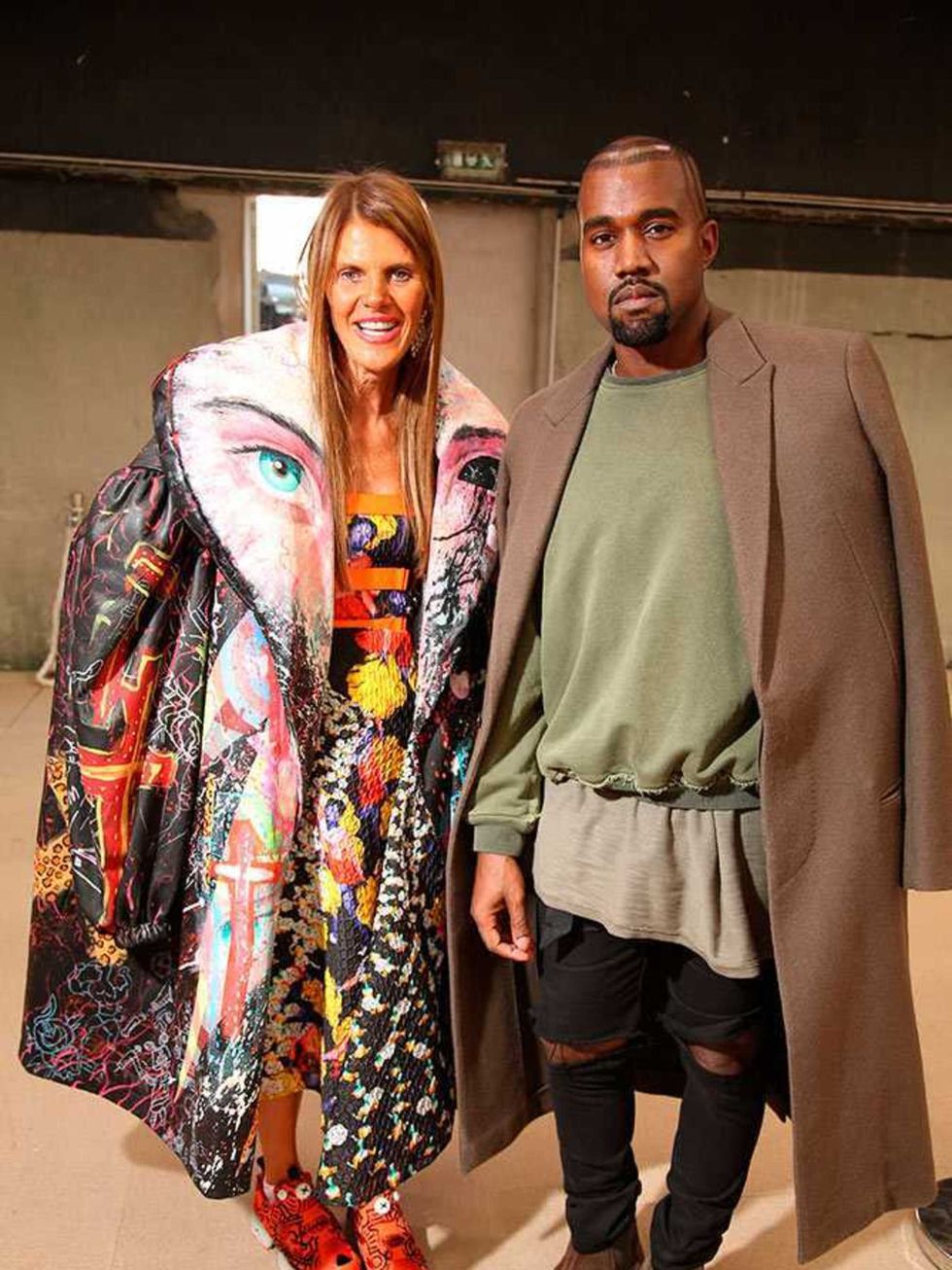 <p><strong>Best my coats better than your coat moment:</strong></p>

<p><a href="http://www.elleuk.com/tags/kanye-west">Kanye West</a> squares up to Anna Dello Russo at <a href="http://www.elleuk.com/catwalk/celine/spring-summer-2015">Céline</a>, loses