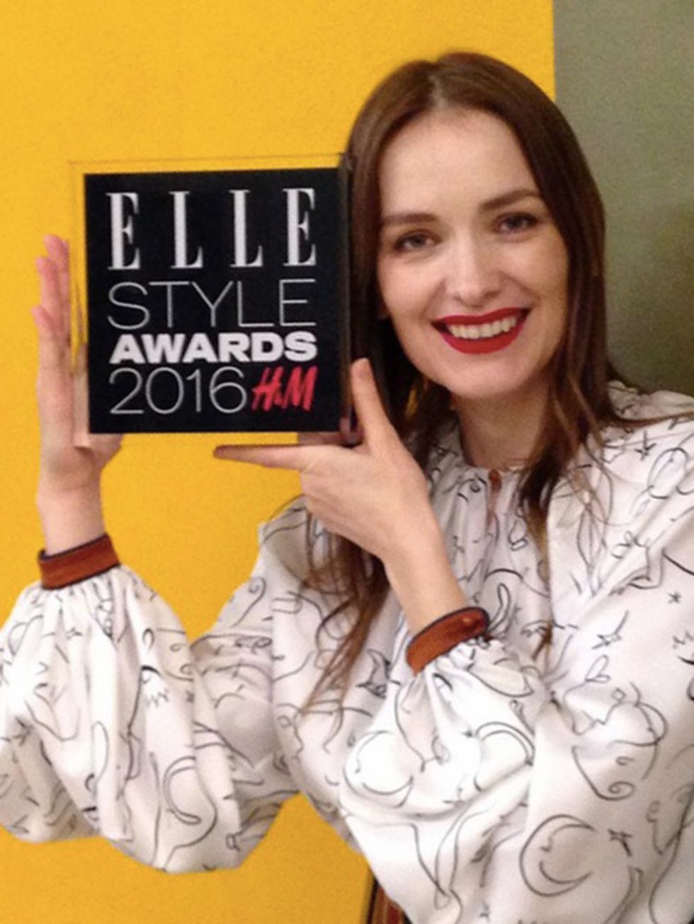 'THANK YOU @elleuk#ElleStyleAwards for this wonderful honour#DesignerOfTheYear !'