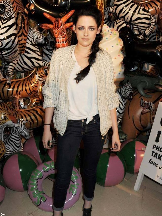 <p>Kristen Stewart at the Mulberry party.</p>