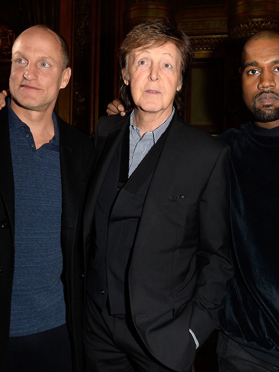 <p>At <a href="http://www.elleuk.com/fashion/trends/presentation-of-stella-mccartney-autumn-2015-collection-pictures">Stella McCartney a/w 2015</a>: A Kanye is a unisex accessory. Sir Paul and Woody say so.</p>