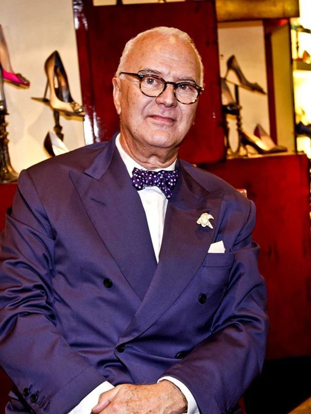 <p>Manolo Blahnik with his shoes</p>