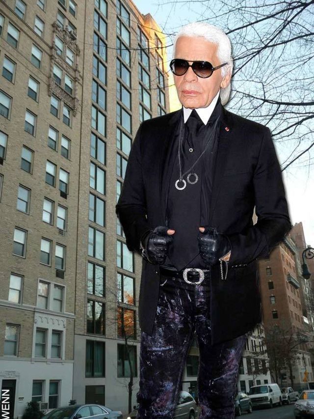<p>Mock-up of Lagerfeld in front of Gramercy Park apartment building</p>