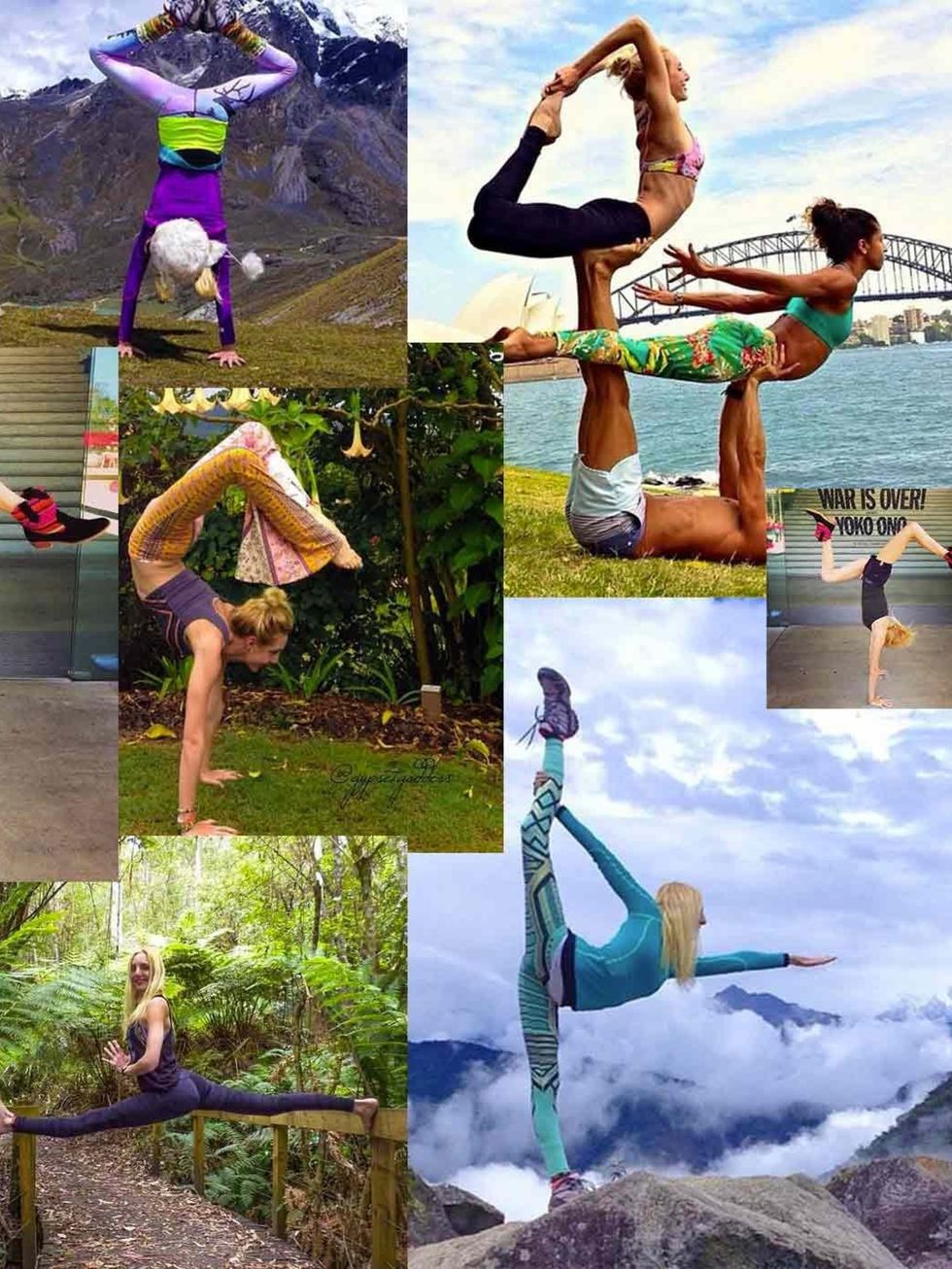 <p><a href="http://instagram.com/gypsetgoddess">@GypsetGoddess</a></p><p>Gypset AKA jet-setting gypsy, Caitlin can bend her body into shapes you have to see to believe. Youll find pictures of her striking yoga poses in front of stunning backdrops, plus