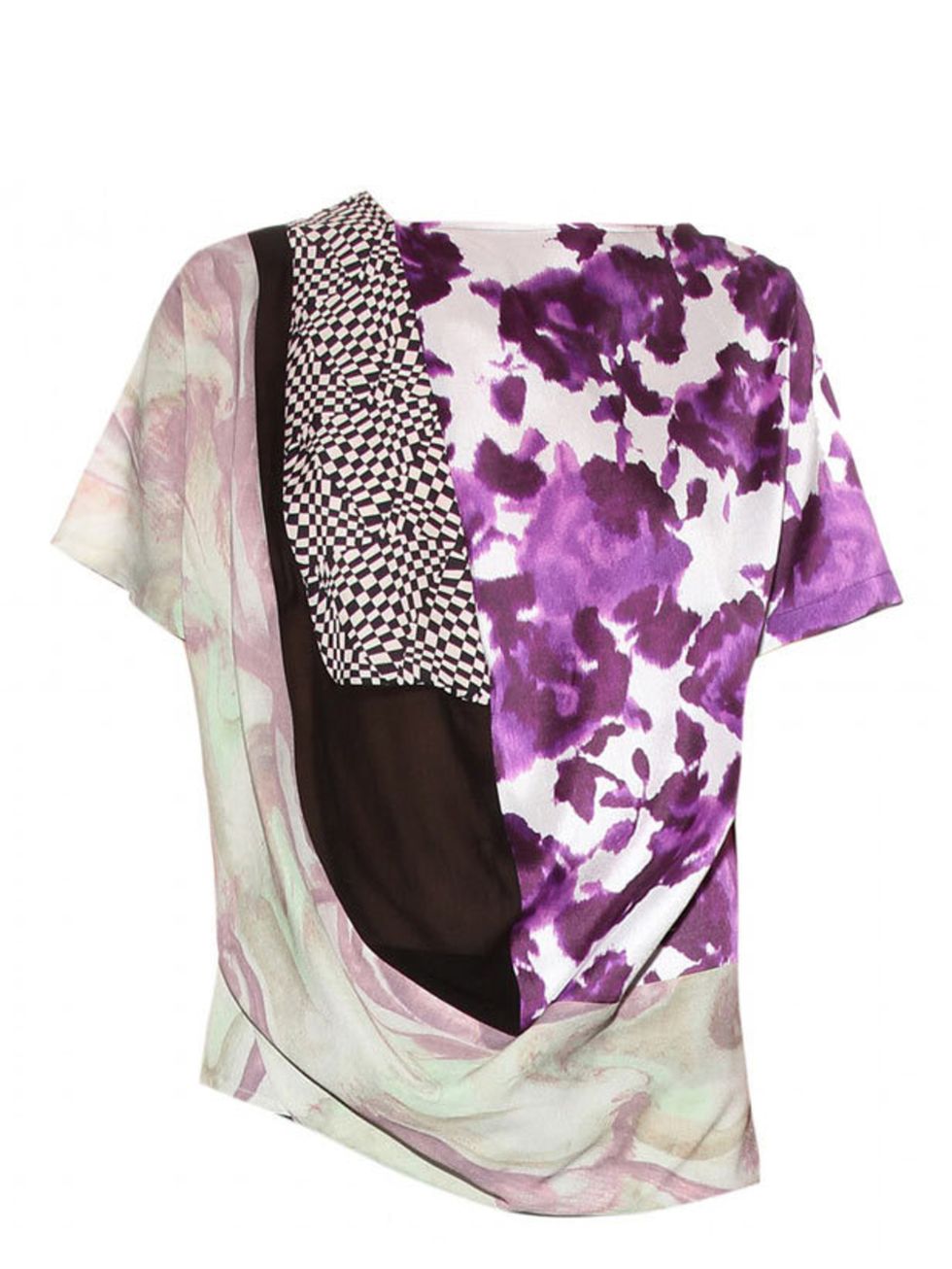 <p>Dries Van Noten pattern clash silk top, £409, at <a href="http://www.mytheresa.com/uk_en/silk-print-top-with-draping-109311.html">my-theresa.com</a></p>
