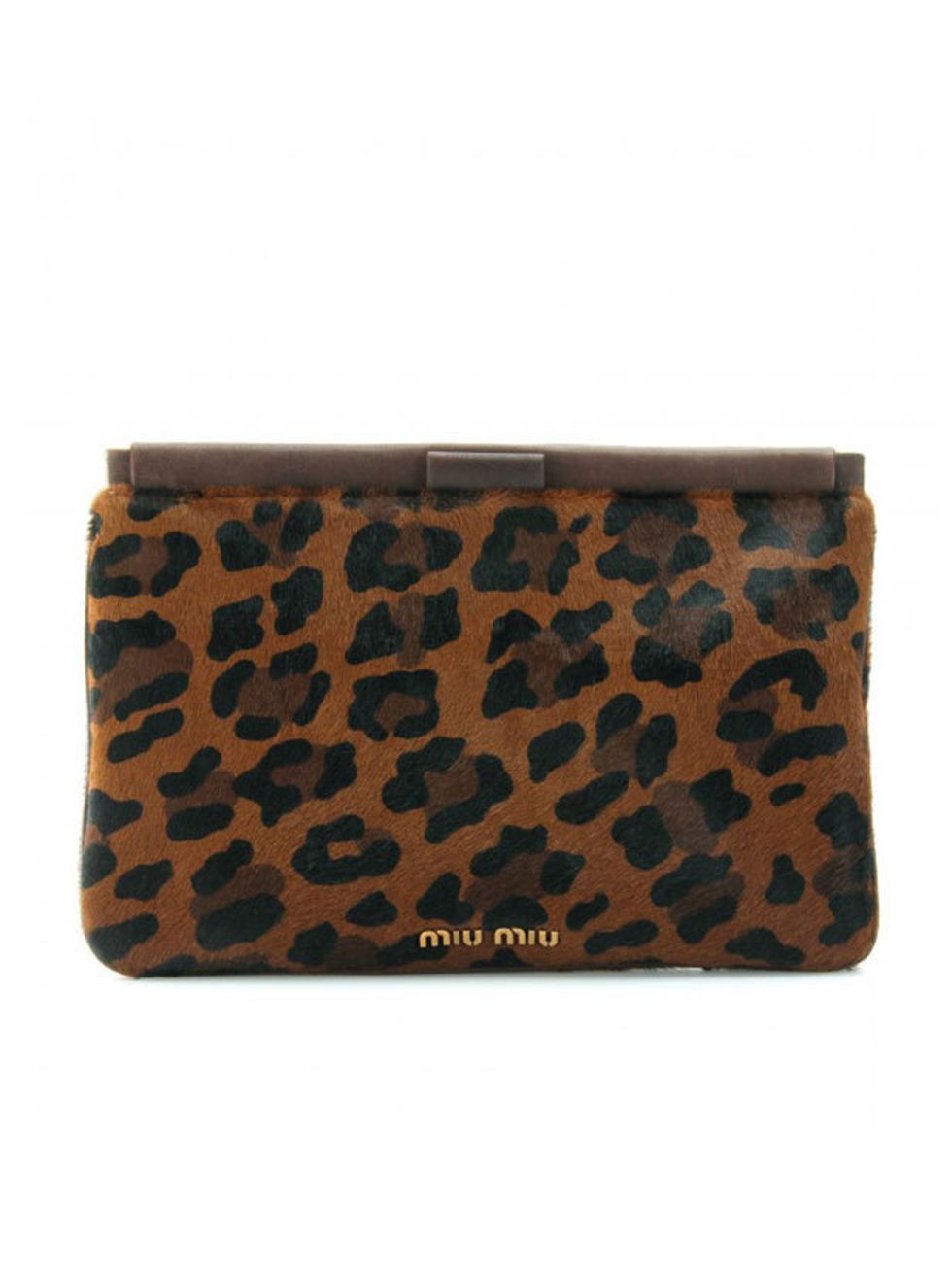<p>Miu Miu animal print haircalf frame bag clutch, £320, at <a href="http://www.mytheresa.com/uk_en/animal-print-haircalf-frame-clutch.html">mytheresa.com</a></p>