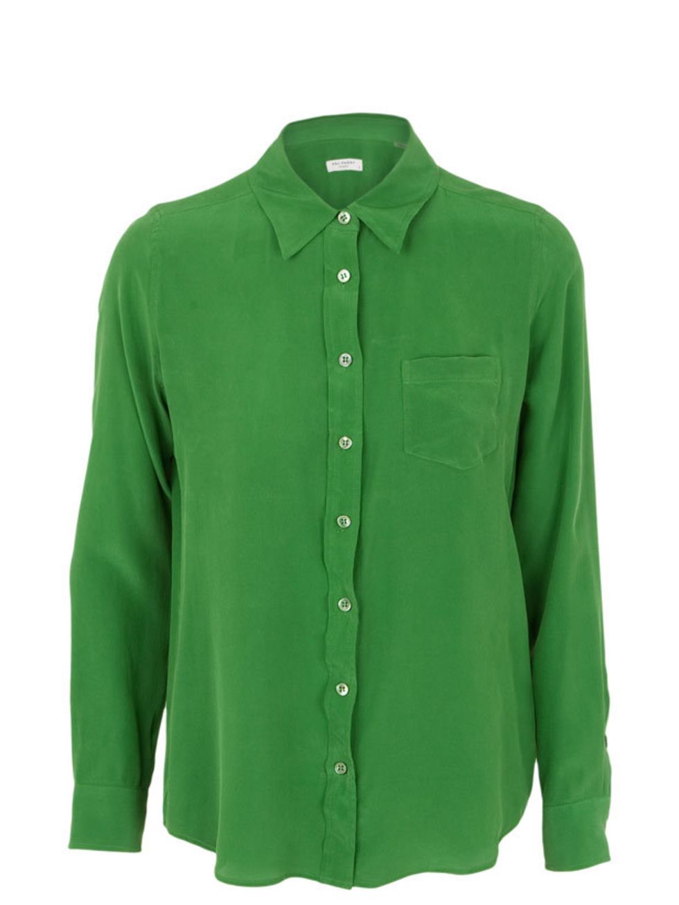 <p>Equipment fitted silk shirt, £235, at <a href="http://www.harveynichols.com/womens/categories-1/designer-tops/blouses-shirts/s366637-brett-fitted-silk-shirt.html?colour=GREEN">Harvey Nichols</a></p>